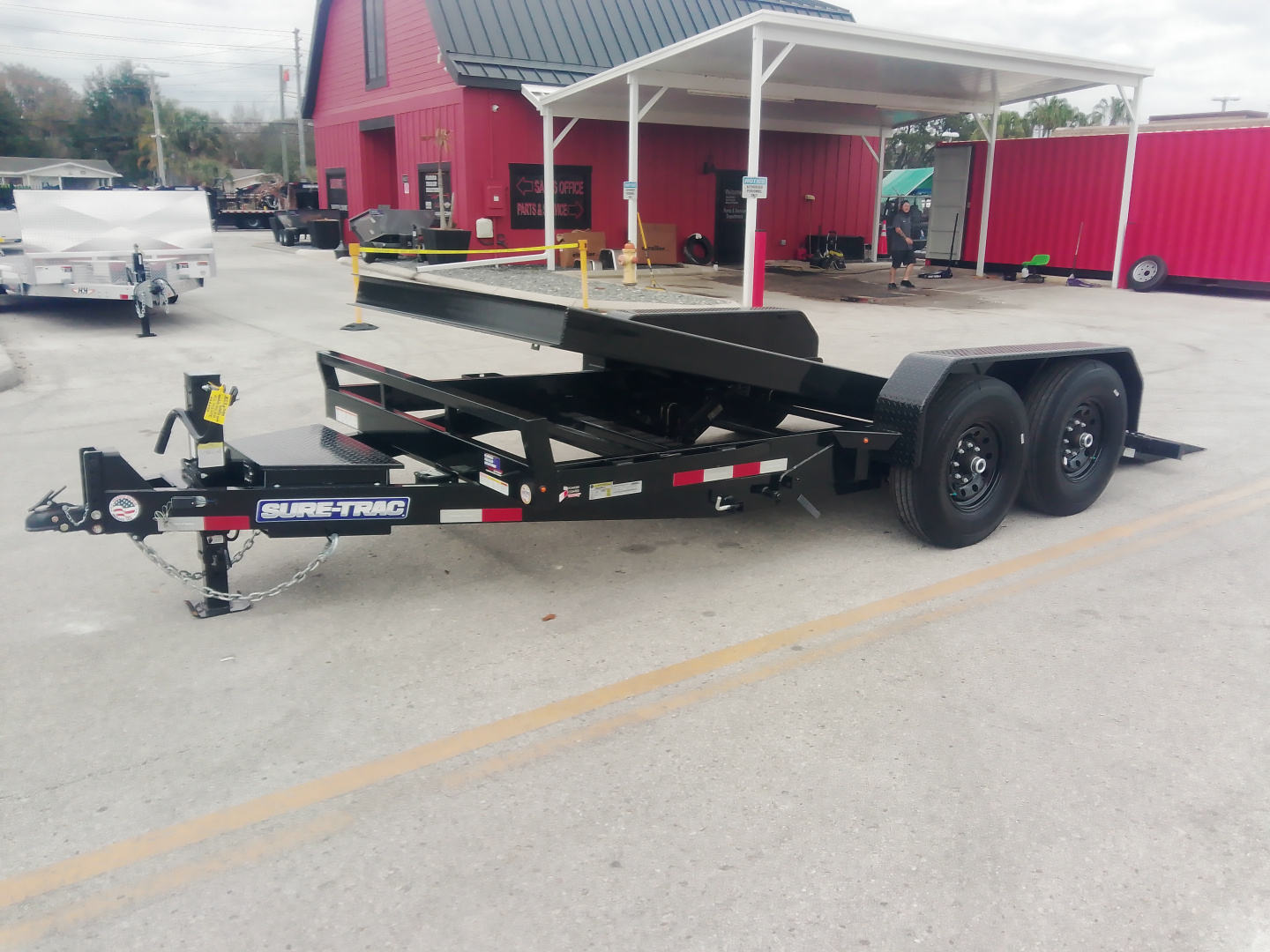 New Sure-Trac 7X16 14k Tilt Bed Equipment Trailer  w/LRG Tire Upgrade