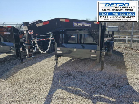 New 2025 Sure-Trac 82" x 16' 14K Telescopic HD Gooseneck Low Profile Dump Trailer
