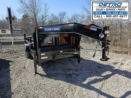 New 2025 Sure-Trac 82" x 16' 14K Telescopic HD Gooseneck Low Profile Dump Trailer