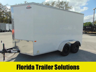 New Rock Solid Cargo 7X12 Tandem Axle 7K Enclosed Cargo Trailer w/Brakes, 6'6  Interior Height