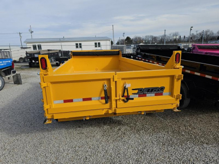 New 2025 CONSTRUCTION YELLOW Sure-Trac 82" x 14' 14K Telescopic HD Low Profile Dump Trailer