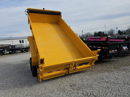 New 2025 CONSTRUCTION YELLOW Sure-Trac 82" x 14' 14K Telescopic HD Low Profile Dump Trailer