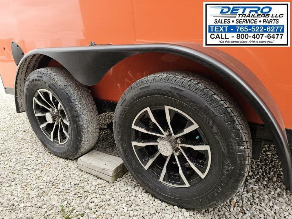 New 2025 ORANGE BLACKOUT Cargo Express XL SE 7' x 14' 7K Sloped V-nose Enclosed Cargo Trailer