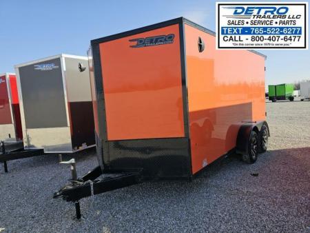 New 2025 ORANGE BLACKOUT Cargo Express XL SE 7' x 14' 7K Sloped V-nose Enclosed Cargo Trailer