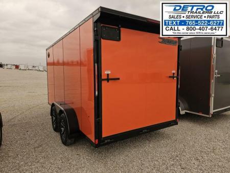 New 2025 ORANGE BLACKOUT Cargo Express XL SE 7' x 14' 7K Sloped V-nose Enclosed Cargo Trailer