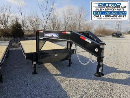 New 2025 Sure-Trac 102" x 20' 15K Std Duty Gooseneck Flat Deck Deckover Trailer