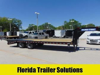 New Sure-Trac 8.5X20+5 Heavy Duty Low Profile Gooseneck 22.5K Equipment Trailer