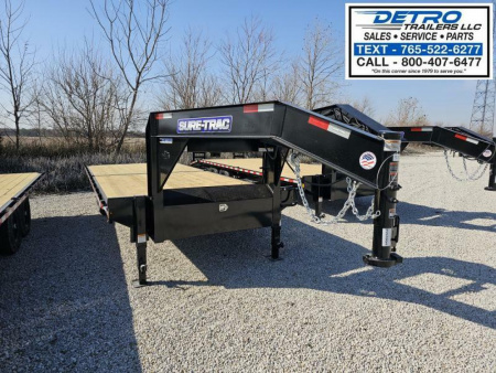 New 2025 Sure-Trac 102" x 22' 15K Std Duty Gooseneck Flat Deck Deckover Trailer