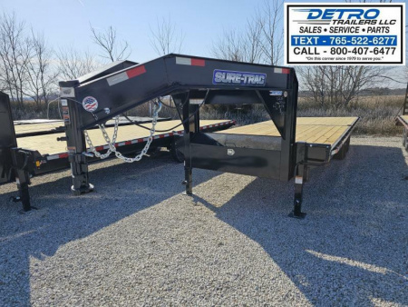 New 2025 Sure-Trac 102" x 22' 15K Std Duty Gooseneck Flat Deck Deckover Trailer