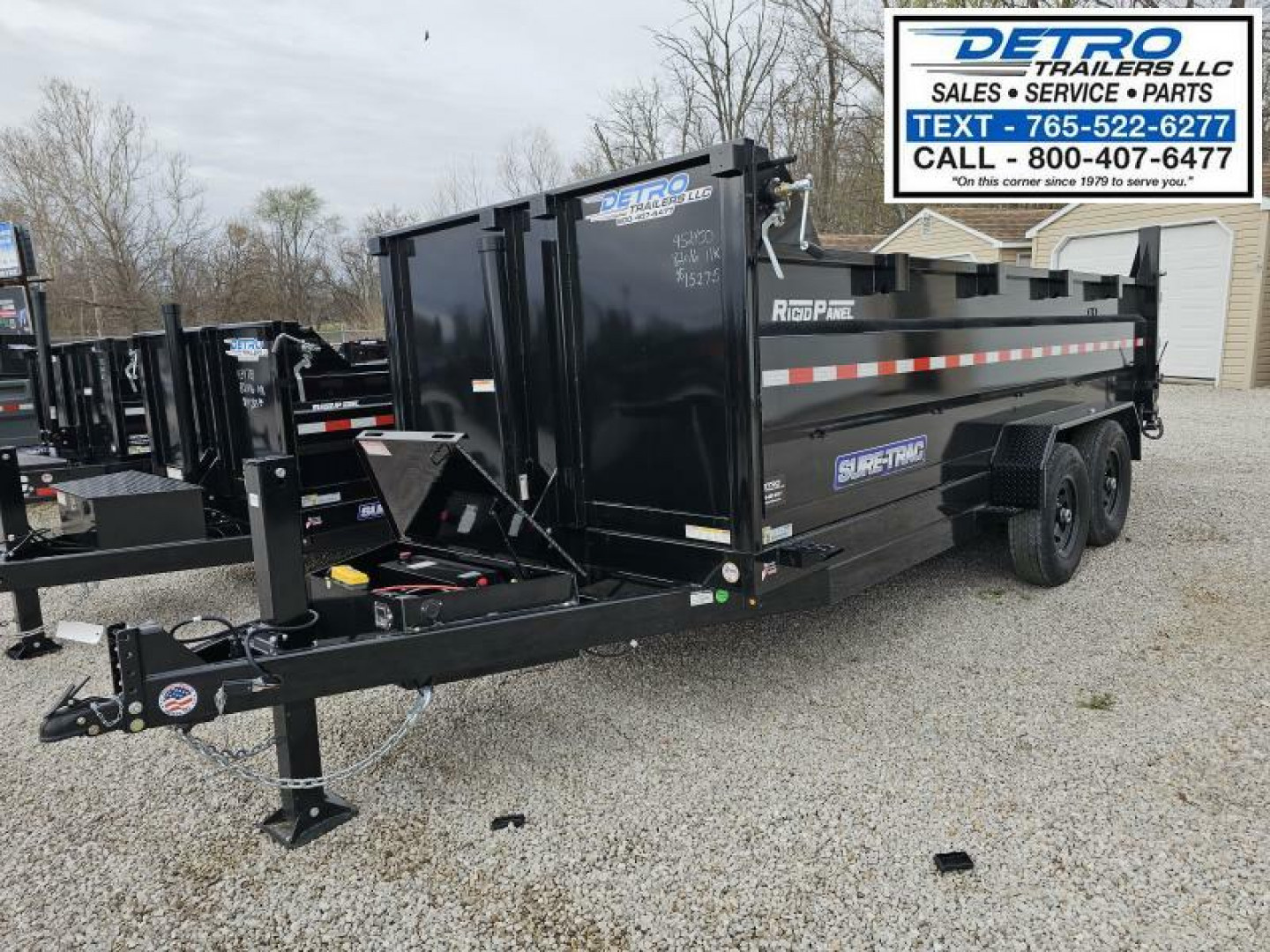 New 2025 Sure-Trac 82" x 16' 14K Telescopic HD Low Profile Dump Trailer w/ 3 Ft Sides & Hydraulic Front Jack