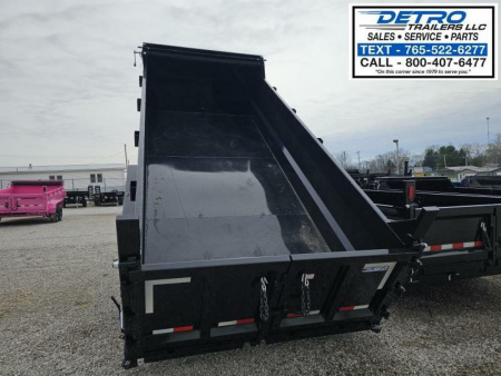 New 2025 Sure-Trac 82" x 16' 14K Telescopic HD Low Profile Dump Trailer w/ 3 Ft Sides & Hydraulic Front Jack