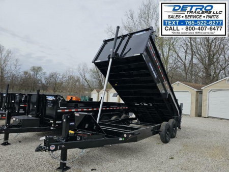 New 2025 Sure-Trac 82" x 16' 14K Telescopic HD Low Profile Dump Trailer w/ 3 Ft Sides & Hydraulic Front Jack