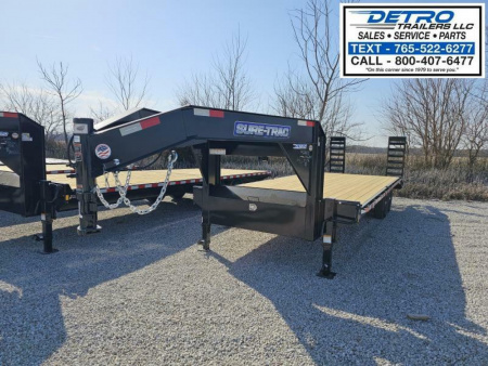 New 2025 Sure-Trac 102" x 24' (20+4) 15K Std Duty Gooseneck Beavertail Deckover Trailer