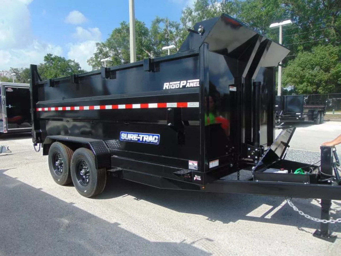 New Sure-Trac 82X14 14k HD Low Profile Telescopic Dump Trailer w/LRG Tire Upgrade, 4' Sidewalls