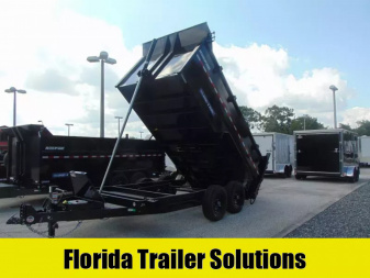 New Sure-Trac 82X14 14k HD Low Profile Telescopic Dump Trailer w/LRG Tire Upgrade, 4' Sidewalls