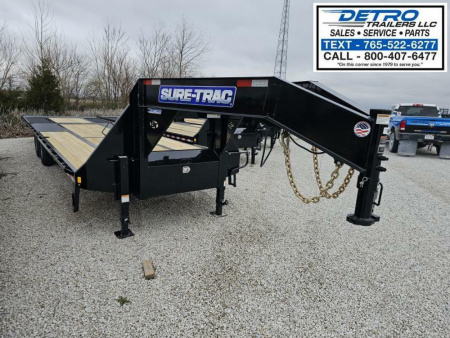 New 2025 Sure-Trac 102  x 30' (20+10) 25.9K HD Gooseneck Low Profile Hydraulic Beavertail Deckover Trailer