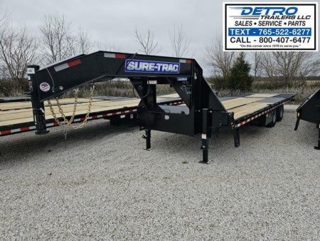New 2025 Sure-Trac 102  x 30' (20+10) 22.5K HD Gooseneck Low Profile Hydraulic Beavertail Deckover Trailer