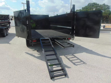 New Sure-Trac 82X16 16K Low Profile Telescopic Dump Trailer w/Hydraulic Jack & 4' Sidewalls