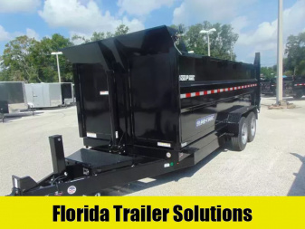 New Sure-Trac 82X16 16K Low Profile Telescopic Dump Trailer w/Hydraulic Jack & 4' Sidewalls