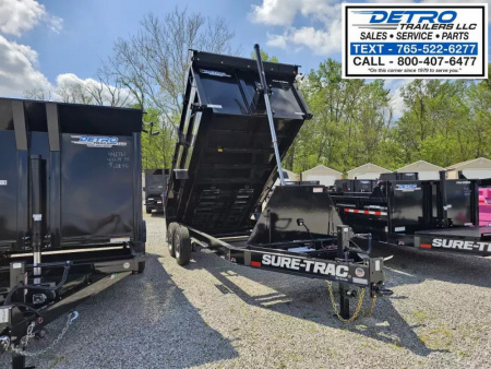 New 2025 Sure-Trac 82" x 14' 17.6K Telescopic Pro Series Dump Trailer w/ 4ft Sides
