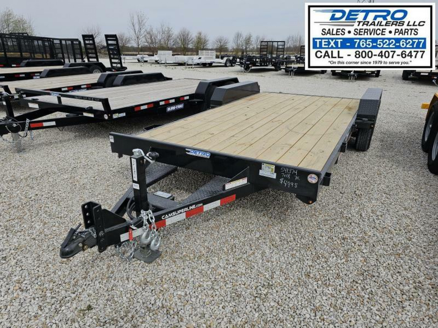 New 2025 Cam Superline 18' 3.5 Ton Wood Deck Car Hauler Trailer