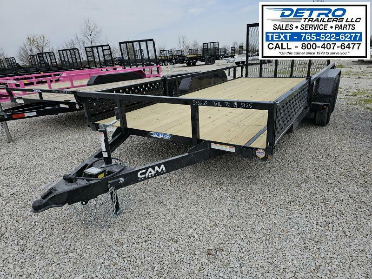 New 2025 Cam Superline 7' x 16' 7K Tube Top ATV Utility Trailer