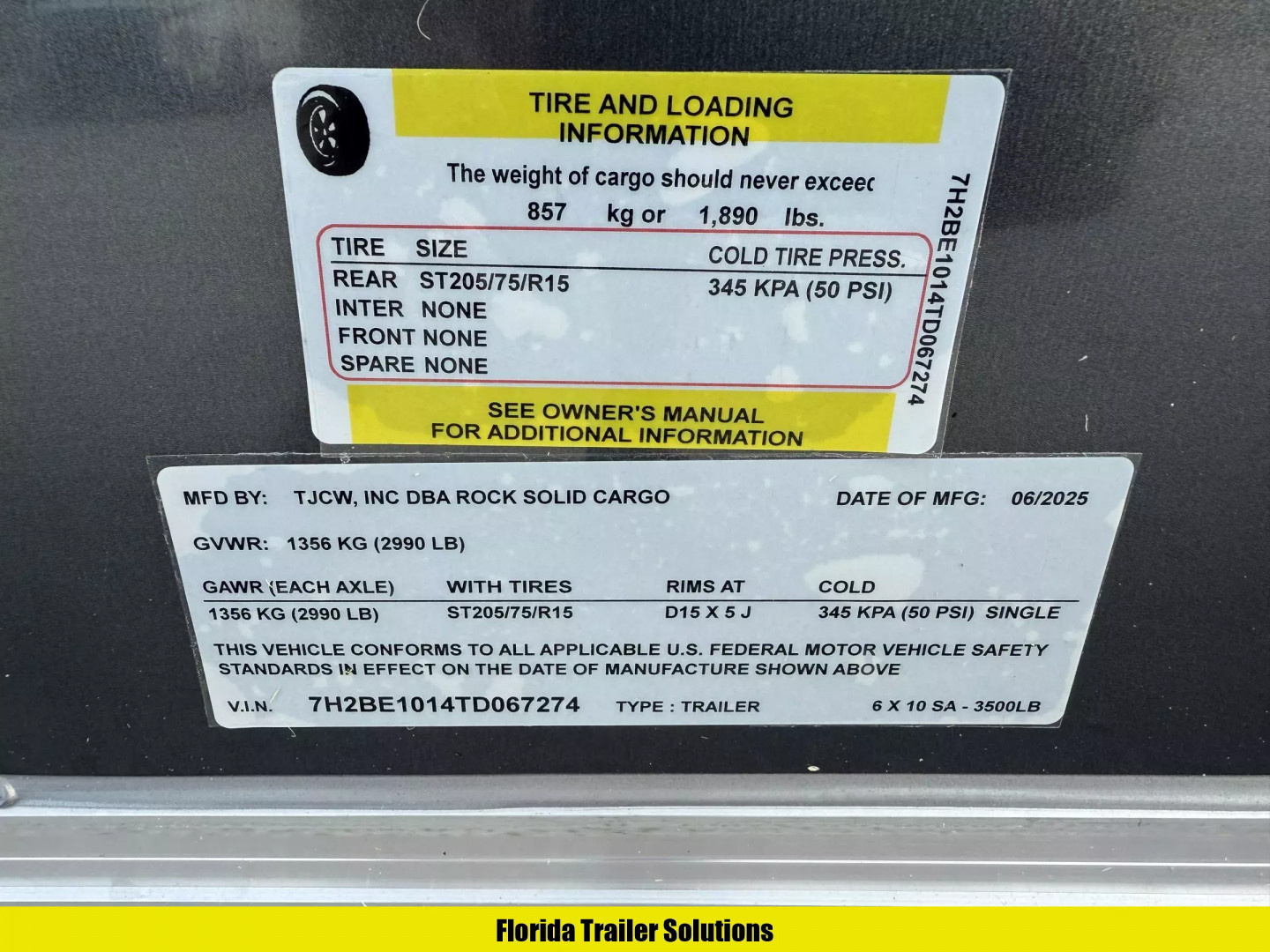 New 2026 Rock Solid Cargo 6X10 Ramp Door 3K Cargo / Enclosed Trailer