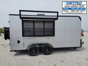 New 2025 Cargo Express 7' x 16' 7K Enclosed Vending/Concession Trailer w/ Sign Backer