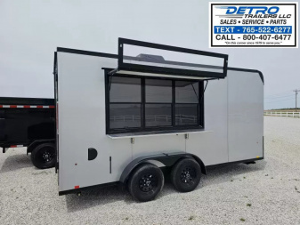 New 2025 Cargo Express 7' x 16' 7K Enclosed Vending/Concession Trailer w/ Sign Backer