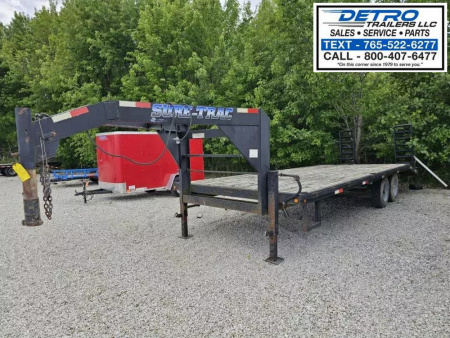 Used 2010 Sure-Trac 102" x 24' (20+4) 14K Gooseneck Deckover Trailer