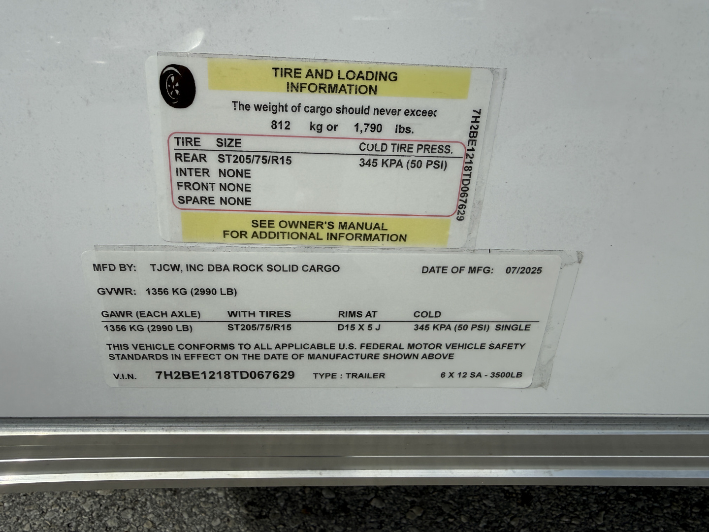 New 2026 Rock Solid Cargo 6x12 Ramp Door 3K Composite Cargo / Enclosed Trailer