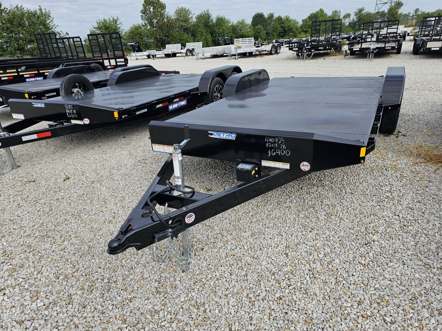 New 2025 Sure-Trac 7' x 18' (14+4) 7K Steel Deck Car Hauler Trailer