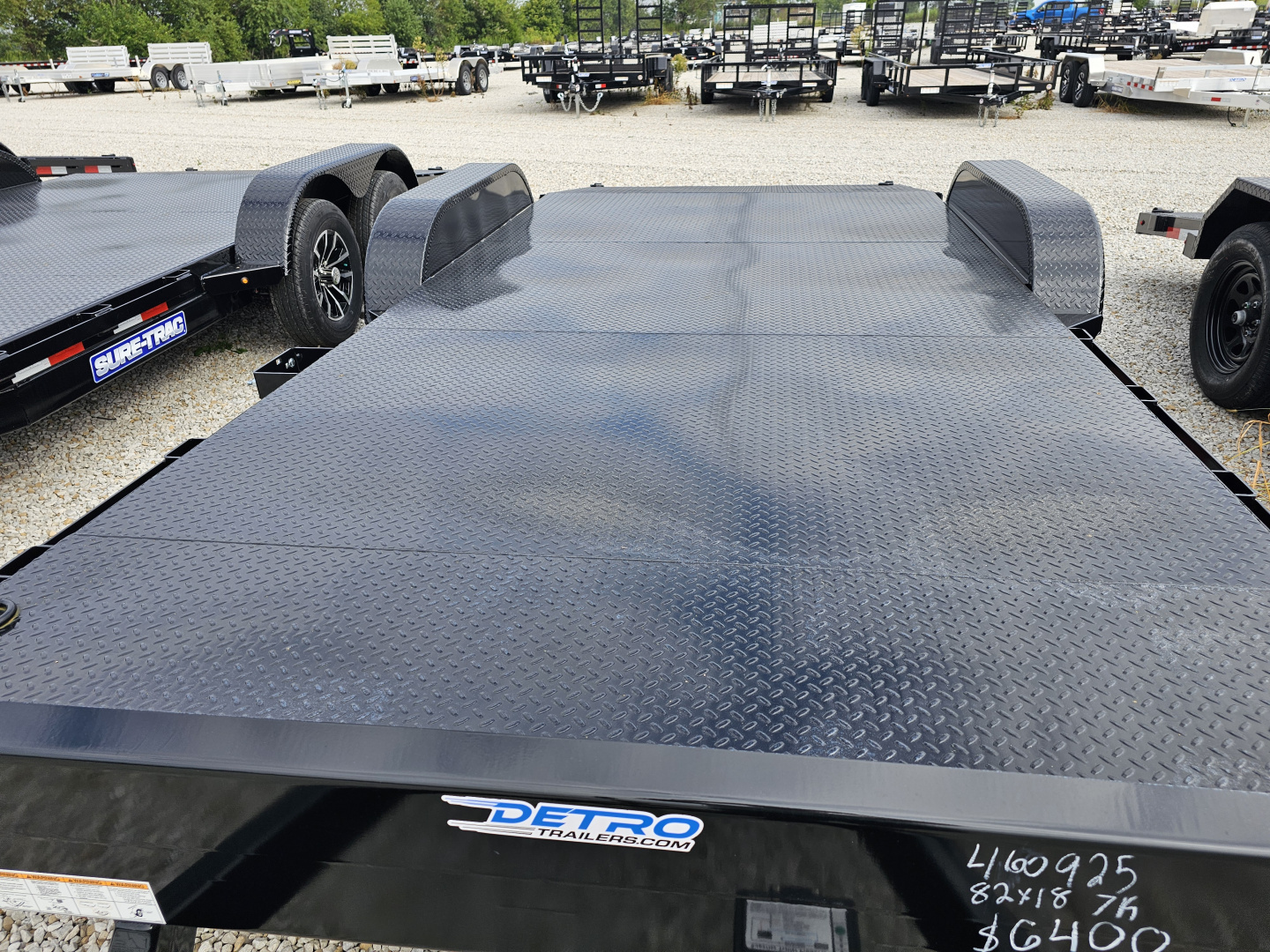 New 2025 Sure-Trac 7' x 18' (14+4) 7K Steel Deck Car Hauler Trailer