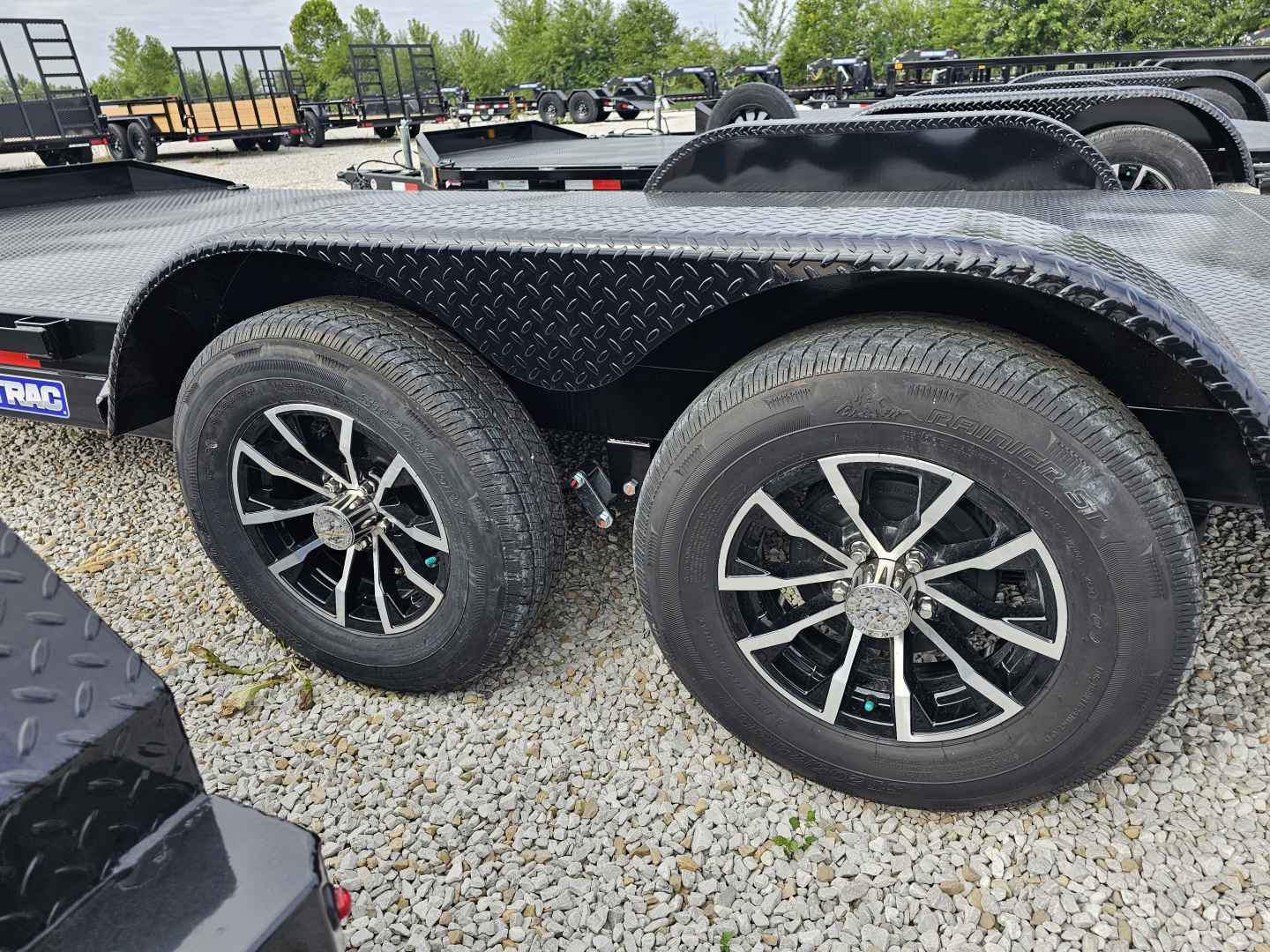 New 2025 Sure-Trac 7' x 18' (14+4) 7K Steel Deck Car Hauler Trailer