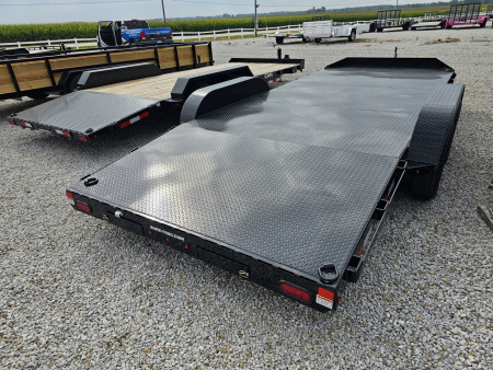 New 2025 Sure-Trac 7' x 18' (14+4) 7K Steel Deck Car Hauler Trailer