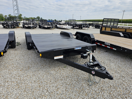 New 2025 Sure-Trac 7' x 18' (14+4) 7K Steel Deck Car Hauler Trailer