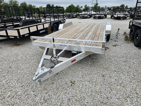 New 2025 Sure-Trac 7' x 18' (16+2) 7K Aluminum Wood Deck C-Channel Car Hauler