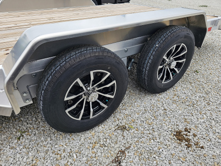 New 2025 Sure-Trac 7' x 18' (16+2) 7K Aluminum Wood Deck C-Channel Car Hauler