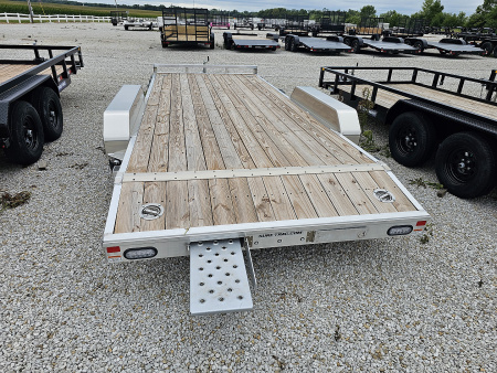 New 2025 Sure-Trac 7' x 18' (16+2) 7K Aluminum Wood Deck C-Channel Car Hauler