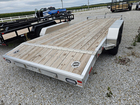 New 2025 Sure-Trac 7' x 18' (16+2) 7K Aluminum Wood Deck C-Channel Car Hauler