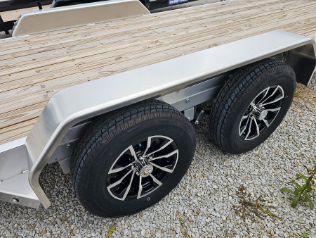 New 2025 Sure-Trac 7' x 18' (16+2) 7K Aluminum Wood Deck C-Channel Car Hauler