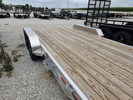 New 2025 Sure-Trac 7' x 18' (16+2) 7K Aluminum Wood Deck C-Channel Car Hauler
