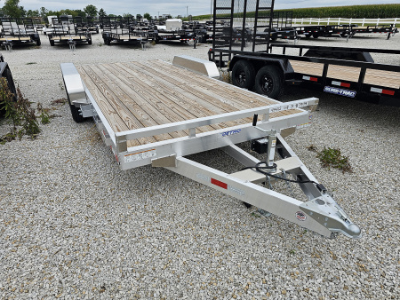 New 2025 Sure-Trac 7' x 18' (16+2) 7K Aluminum Wood Deck C-Channel Car Hauler