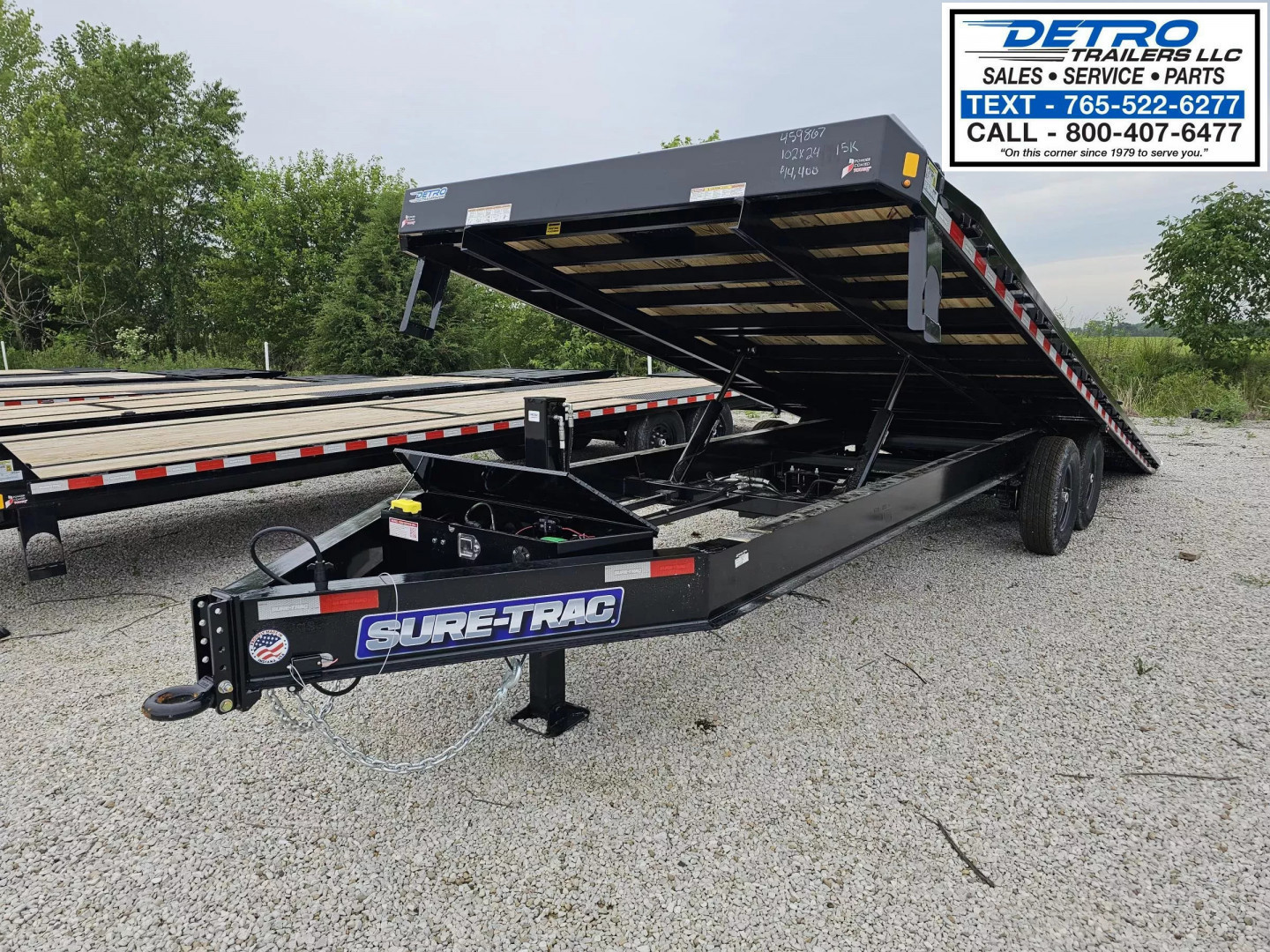 New 2025 Sure-Trac 102" x 24' 15K HD Power Tilt Full Bed Deckover Trailer w/ Hydraulic Jack