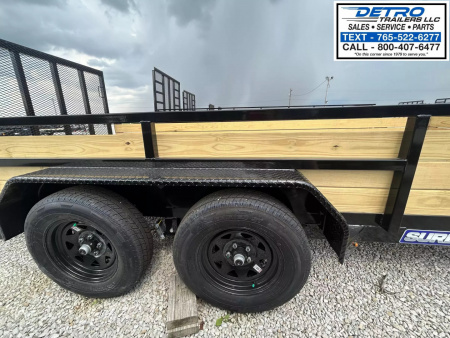 New 2025 Sure-Trac 7' x 16' 7K Tube Top Three Board High Side Utility Trailer