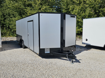 New 2025 SILVER/BLACK-OUT Cargo Express EX DLX 8.5' x 24' 10K Enclosed Car Hauler Trailer