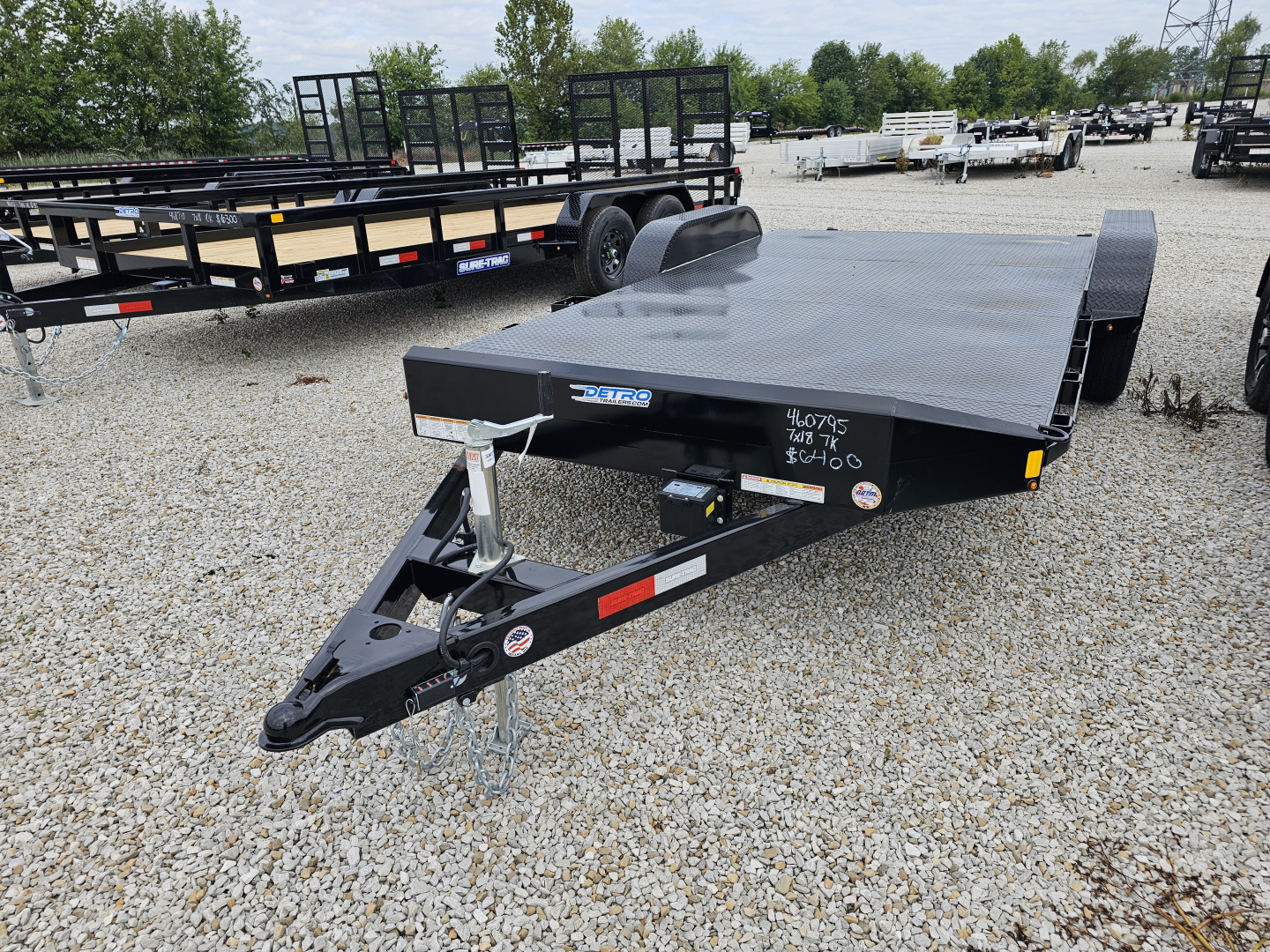 New 2025 Sure-Trac 7 x 18 (14+4) 7K Steel Deck Car Hauler Trailer