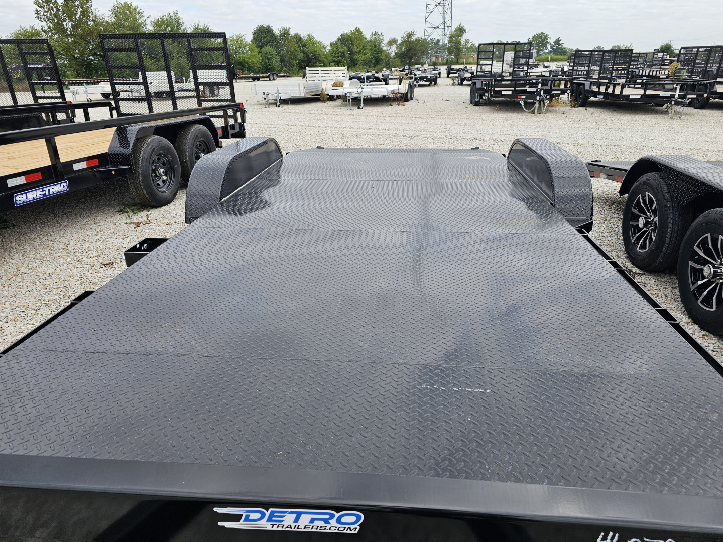 New 2025 Sure-Trac 7 x 18 (14+4) 7K Steel Deck Car Hauler Trailer