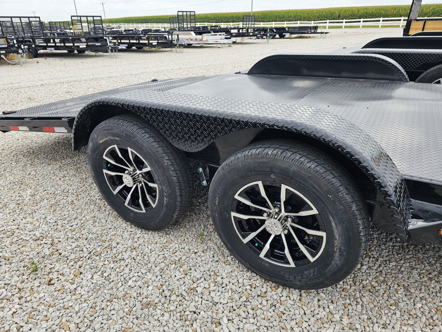 New 2025 Sure-Trac 7 x 18 (14+4) 7K Steel Deck Car Hauler Trailer