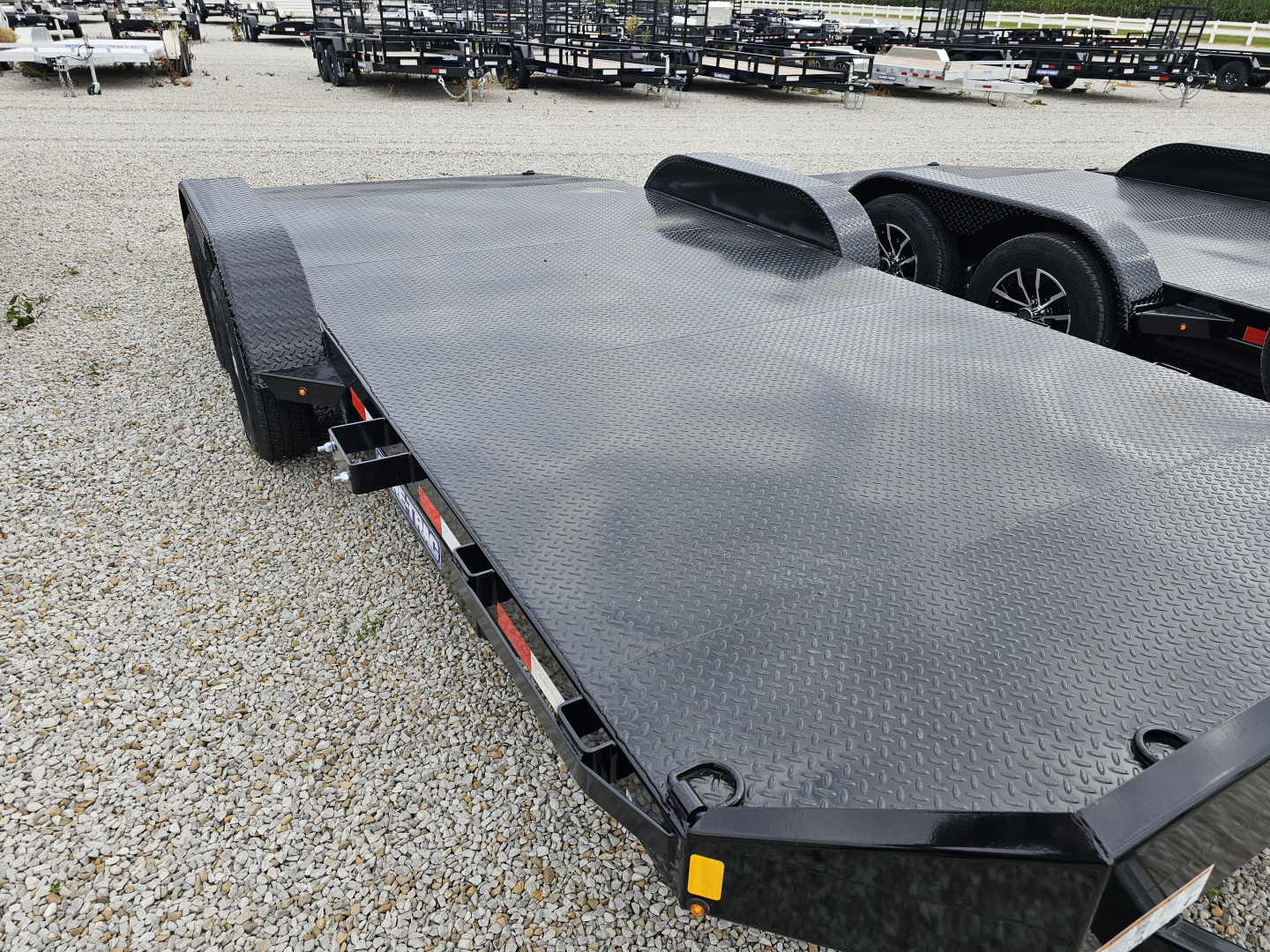 New 2025 Sure-Trac 7 x 18 (14+4) 7K Steel Deck Car Hauler Trailer